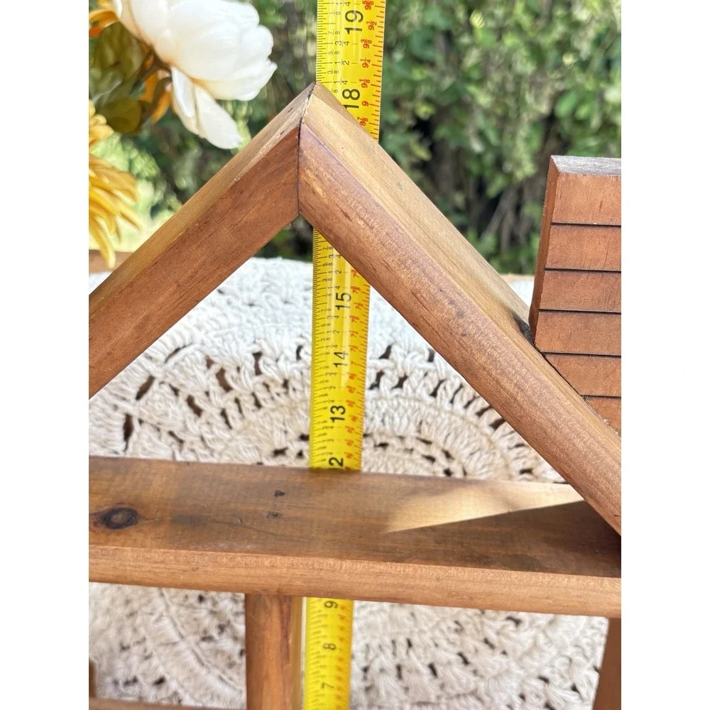 Vintage Wooden House Shaped Trinket Shelf, Cottage Core Country Farmhouse, Decor